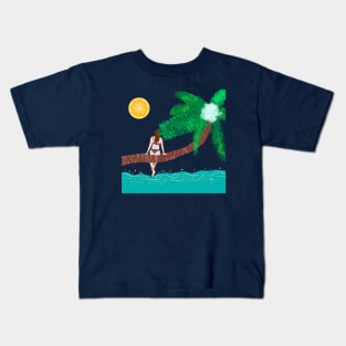 Woman at the beach 7 Kids T-Shirt